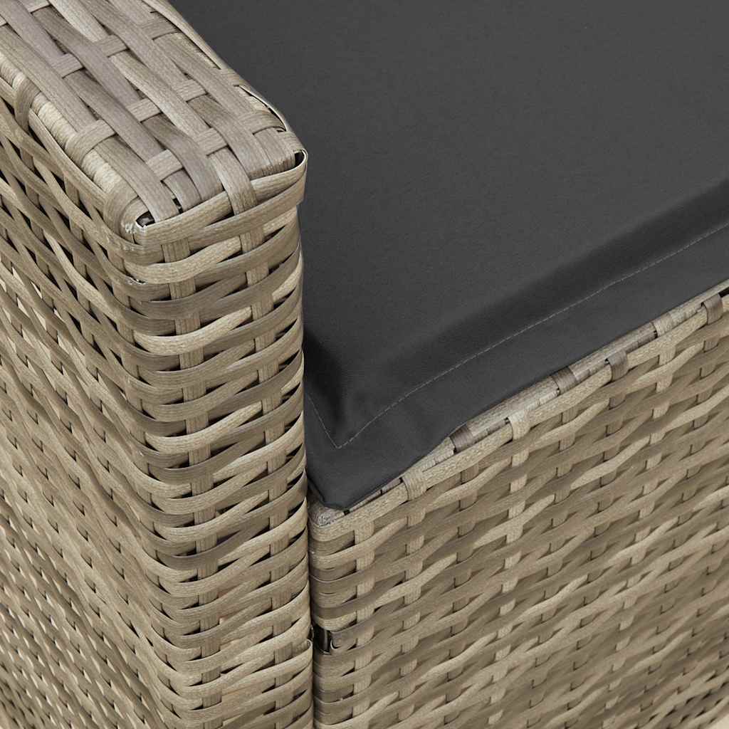 sofasæt til haven 4 dele med hynder L-formet polyrattan grå