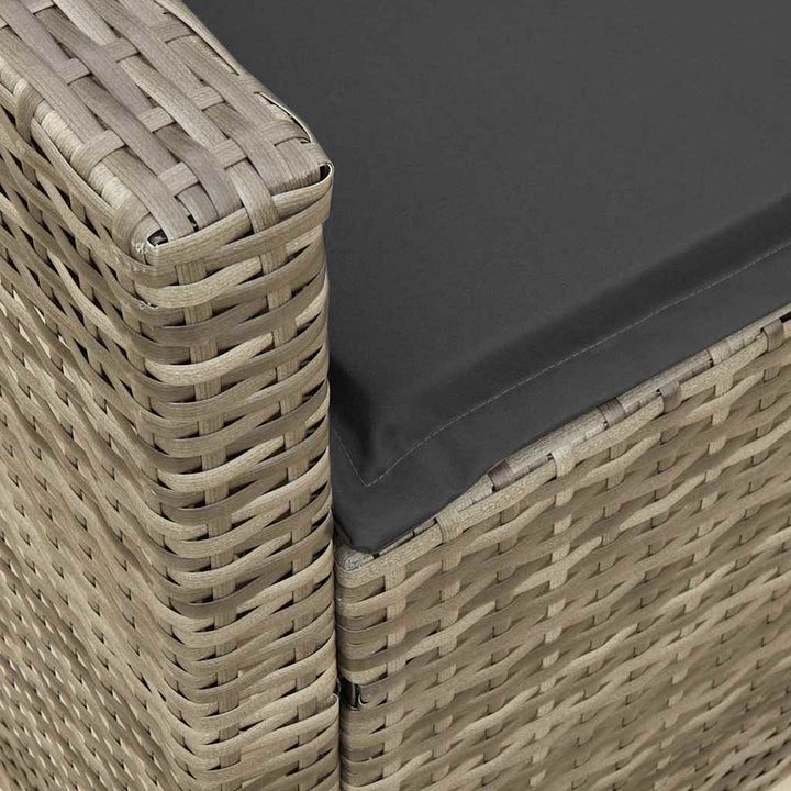 sofasæt til haven 4 dele med hynder L-formet polyrattan grå
