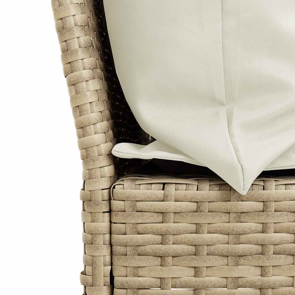 sofasæt til haven 4 dele med hynder L-formet polyrattan beige