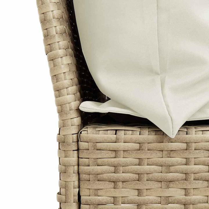 sofasæt til haven 4 dele med hynder L-formet polyrattan beige