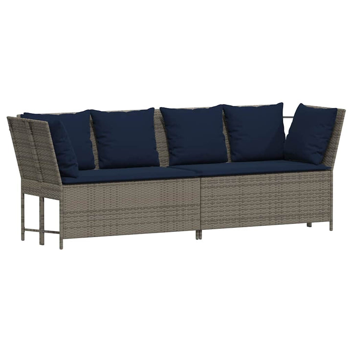 havesofa med hynder polyrattan grå