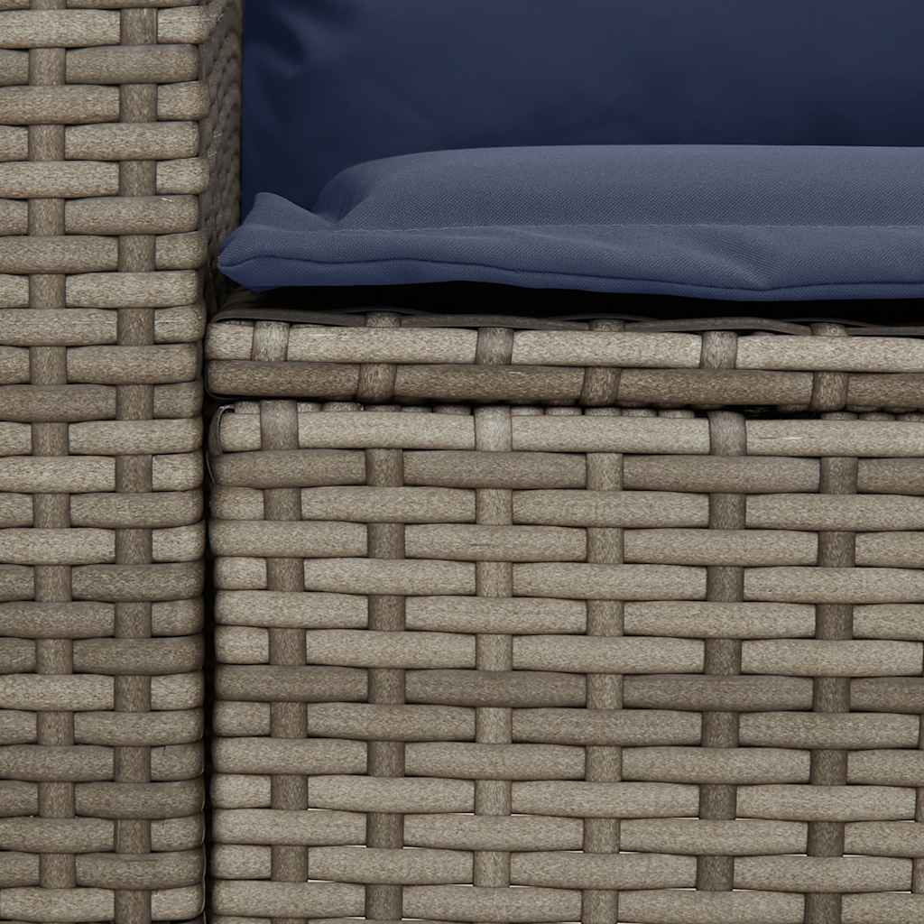 havesofa med hynder polyrattan grå