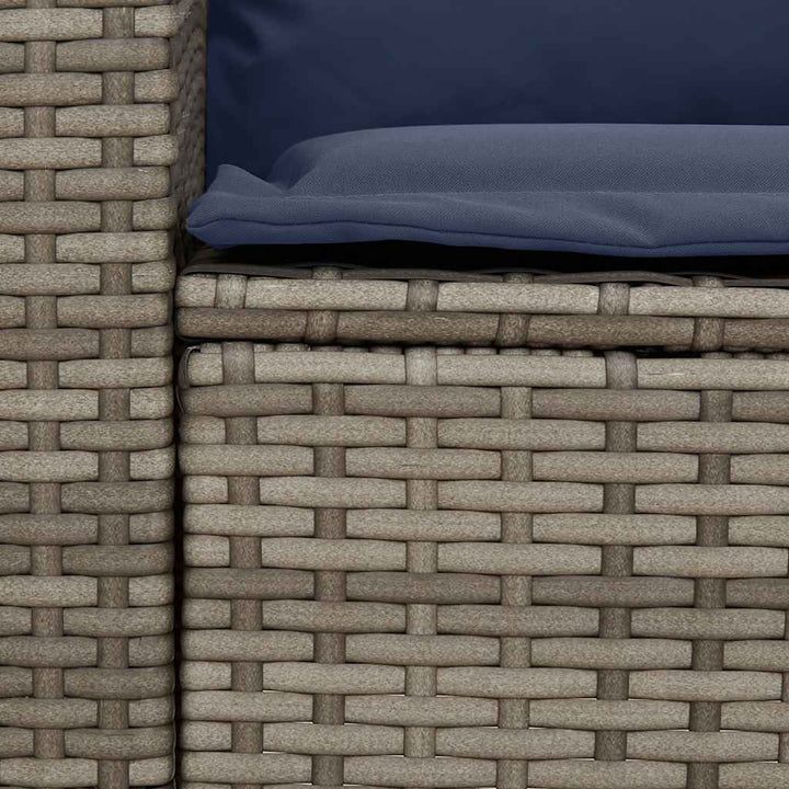 havesofa med hynder polyrattan grå