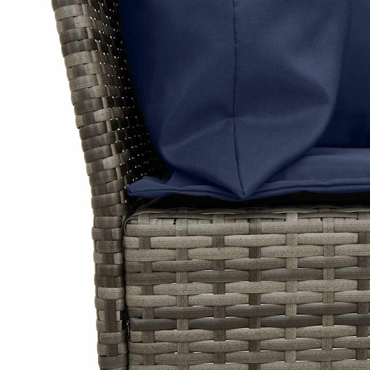 havesofa med hynder polyrattan grå