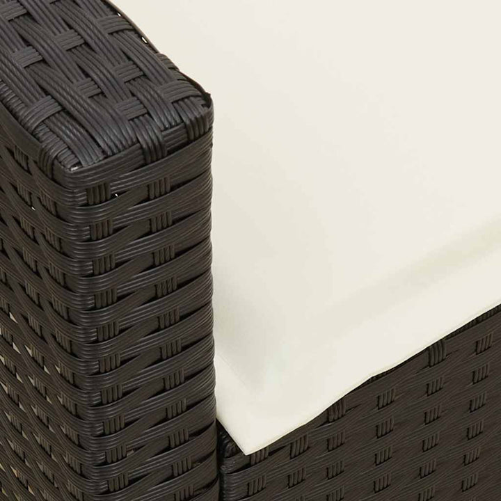 sofasæt til haven 4 dele med hynder polyrattan sort