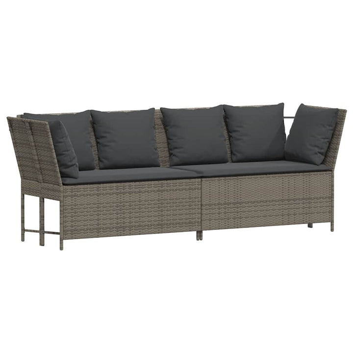 sofasæt til haven 4 dele med hynder polyrattan grå