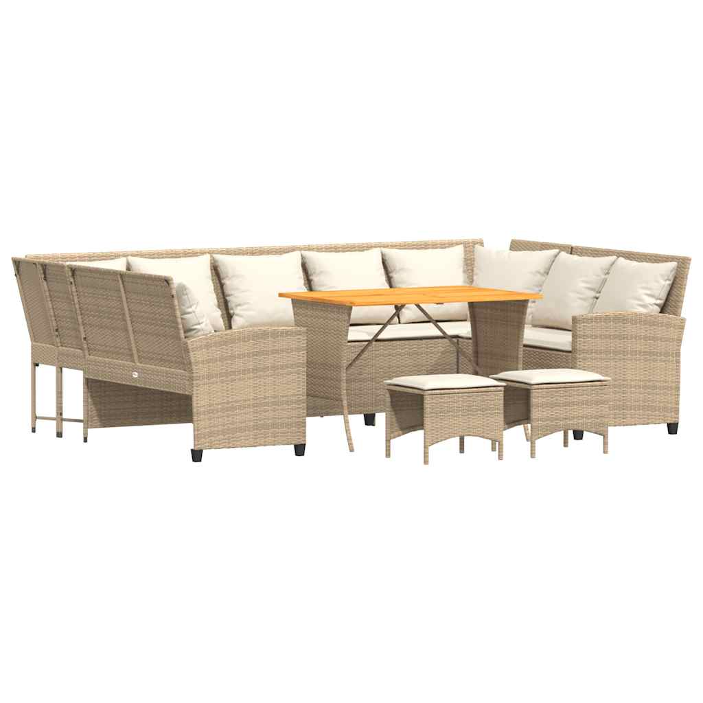 sofasæt til haven 4 dele med hynder polyrattan beige