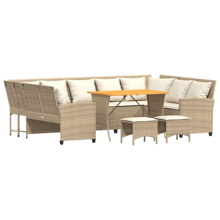 sofasæt til haven 4 dele med hynder polyrattan beige