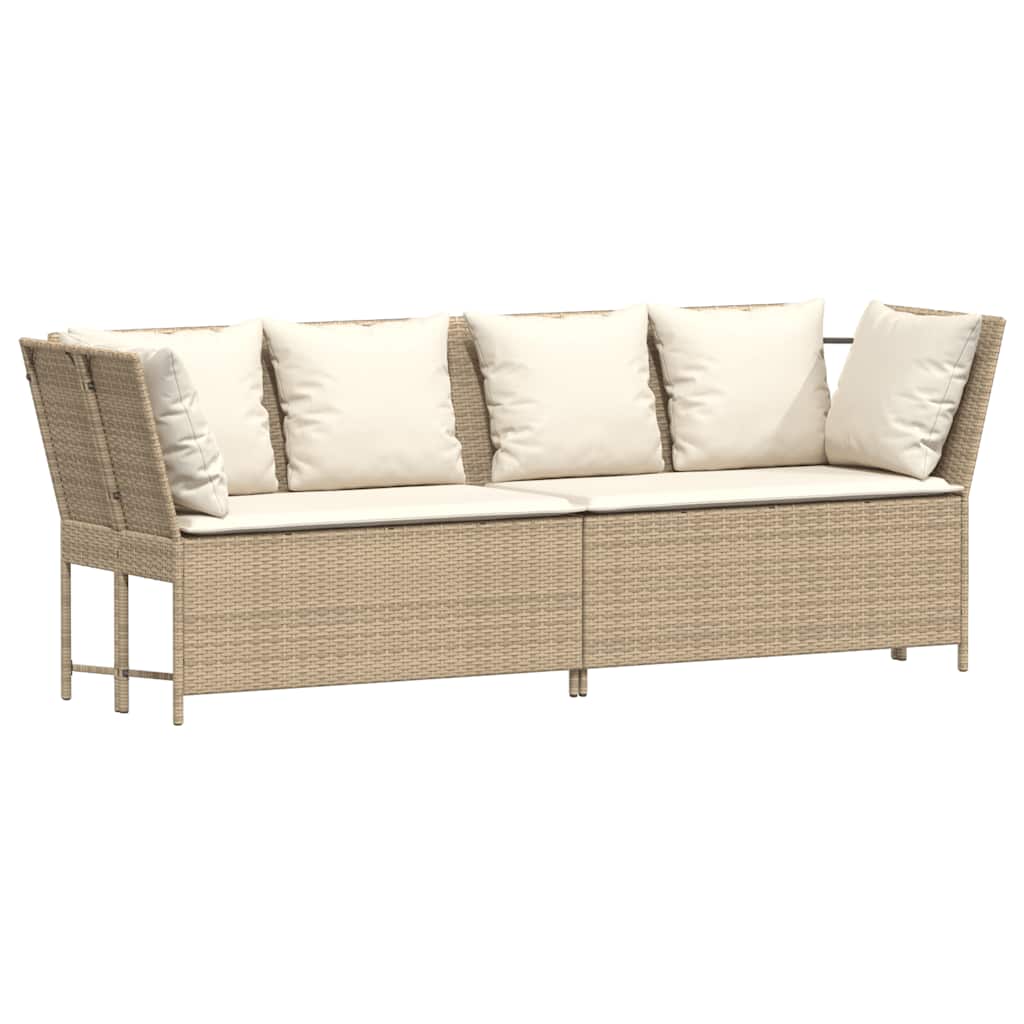 sofasæt til haven 4 dele med hynder polyrattan beige