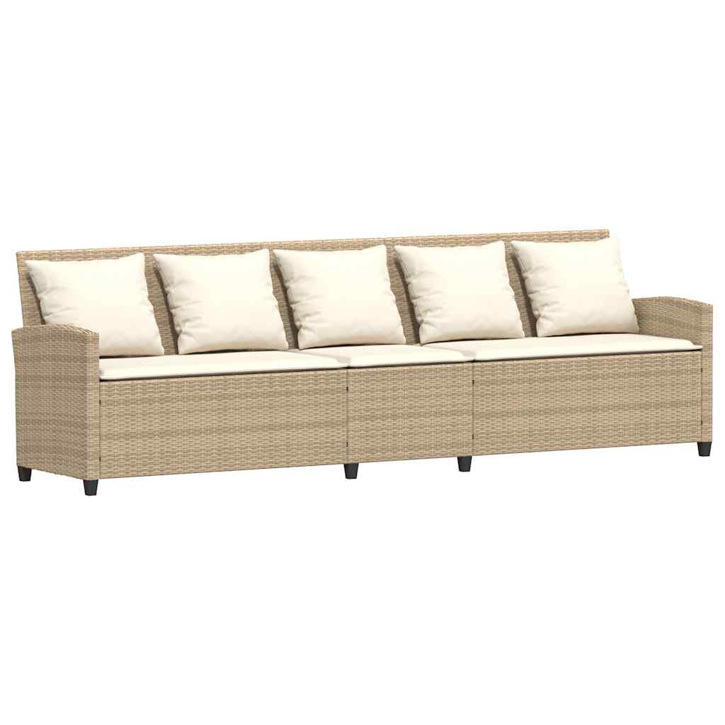 sofasæt til haven 4 dele med hynder polyrattan beige