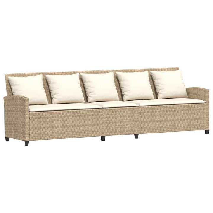 sofasæt til haven 4 dele med hynder polyrattan beige