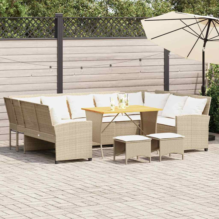 sofasæt til haven 4 dele med hynder polyrattan beige