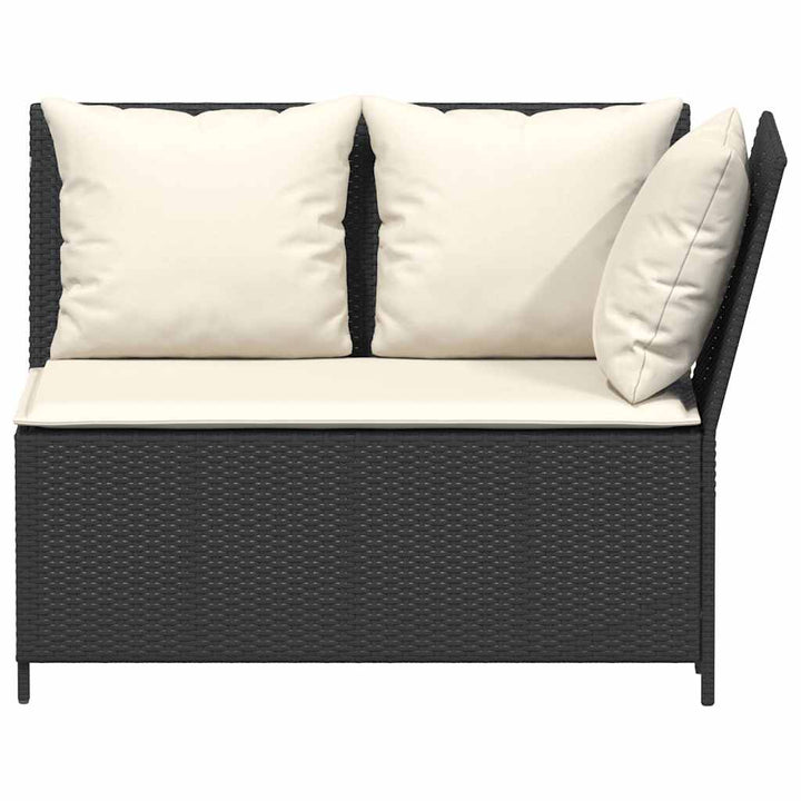 sofasæt til haven 3 dele med hynder polyrattan sort