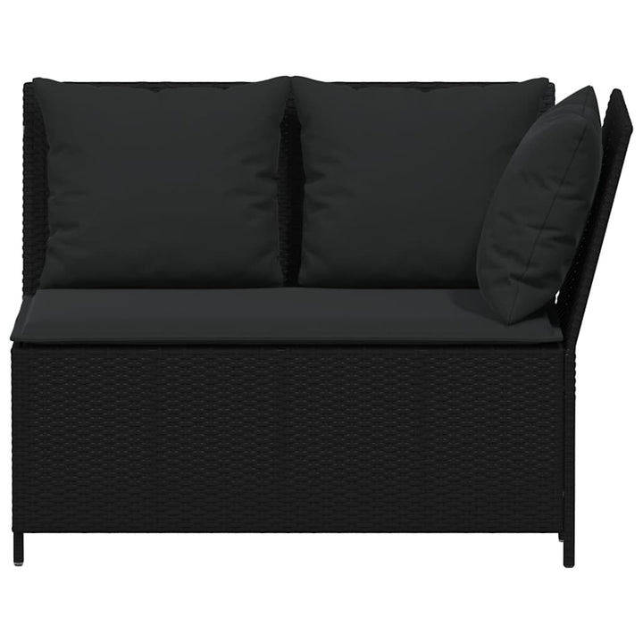 sofasæt til haven 3 dele med hynder polyrattan sort