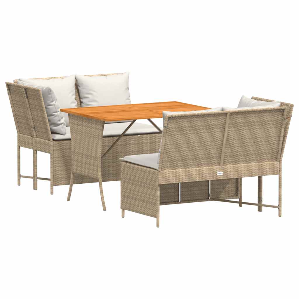 sofasæt til haven 3 dele med hynder polyrattan beige