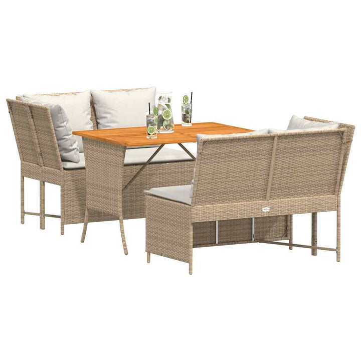 sofasæt til haven 3 dele med hynder polyrattan beige