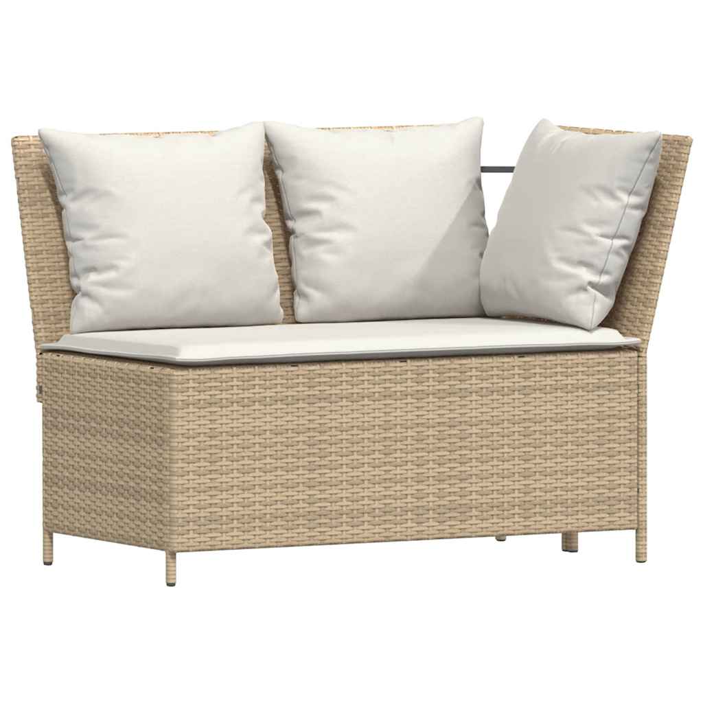 sofasæt til haven 3 dele med hynder polyrattan beige