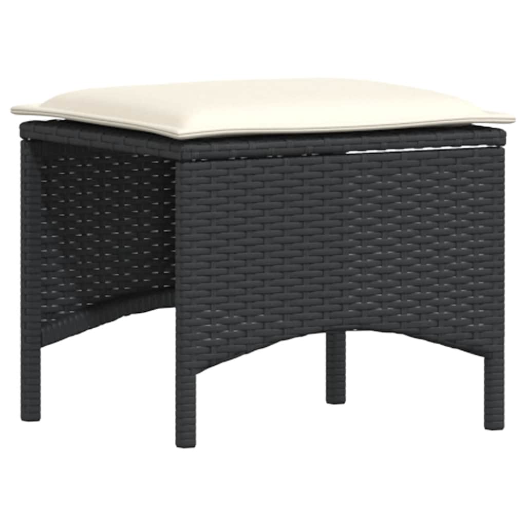 sofasæt til haven 5 dele med hynder polyrattan sort
