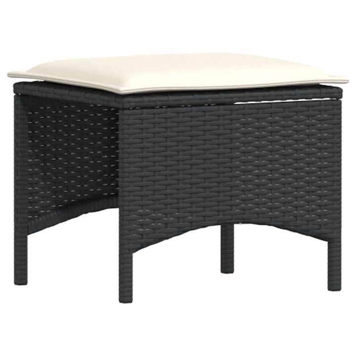sofasæt til haven 5 dele med hynder polyrattan sort