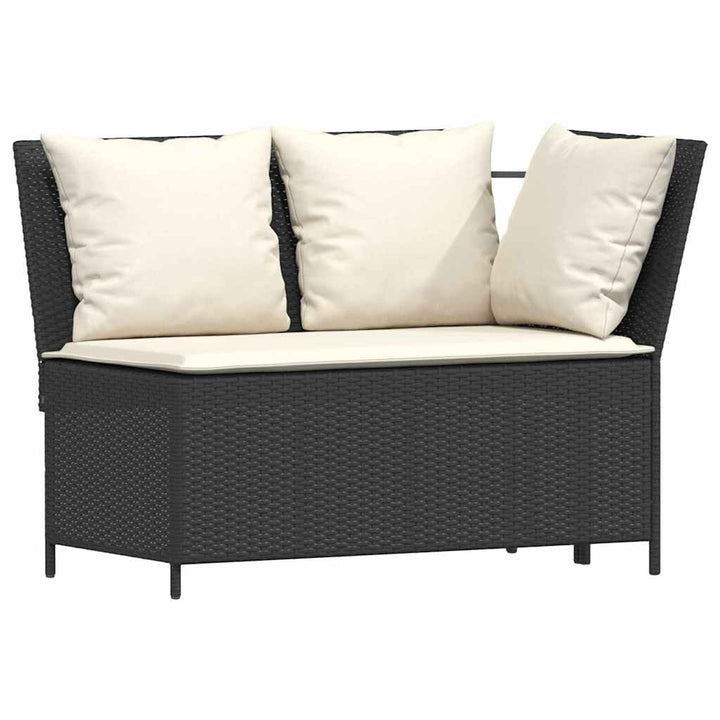 sofasæt til haven 5 dele med hynder polyrattan sort
