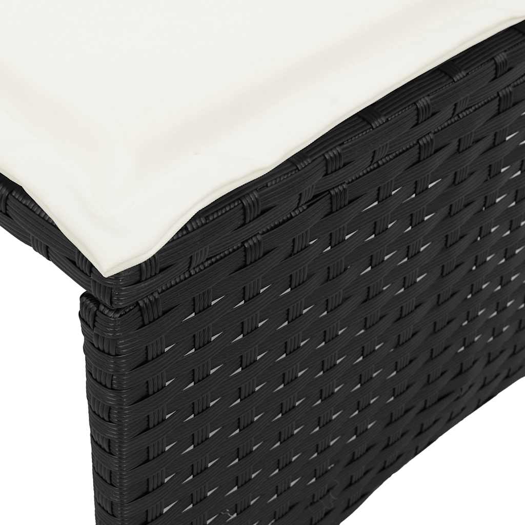 sofasæt til haven 5 dele med hynder polyrattan sort