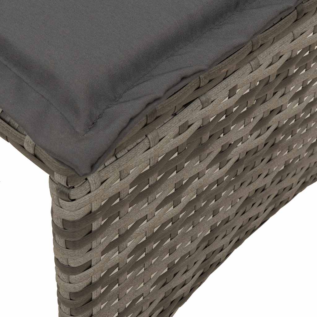 sofasæt 5 dele med hynder polyrattan grå