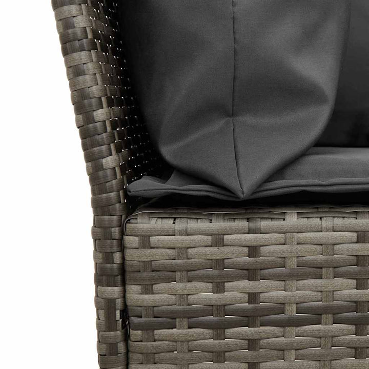 sofasæt 5 dele med hynder polyrattan grå