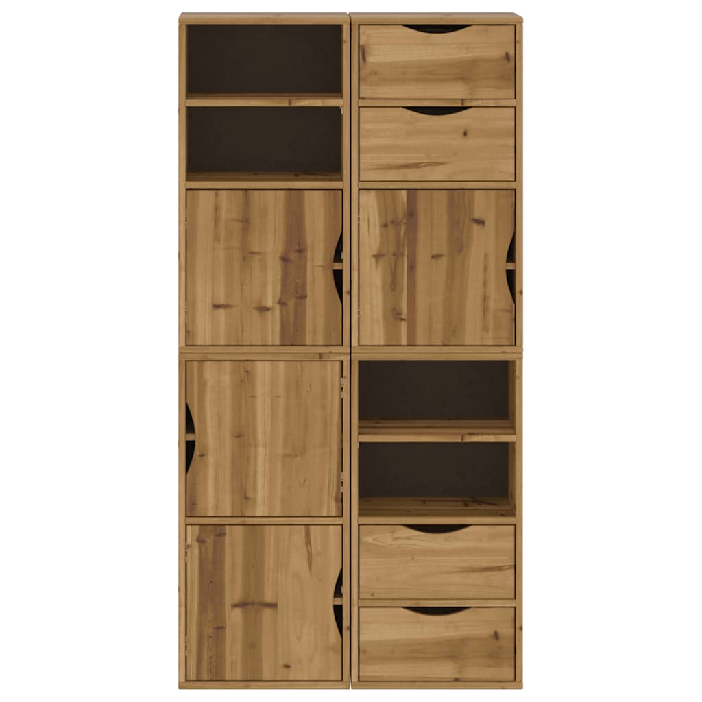 sidekabinetter 4 stk ODDA 40x24x79 cm massivt fyrretræ
