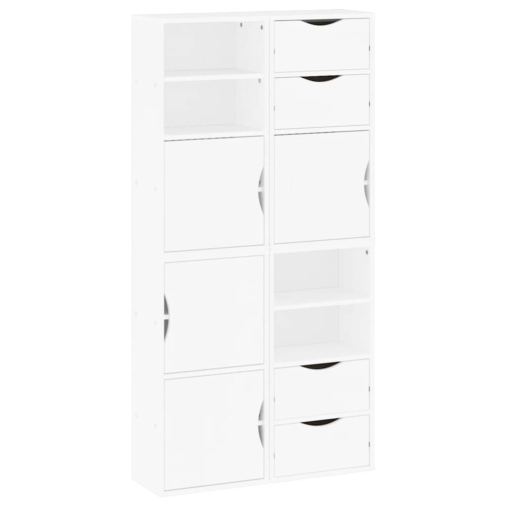 sidekabinetter 4 stk ODDA 40x24x79 cm massivt fyrretræ hvid