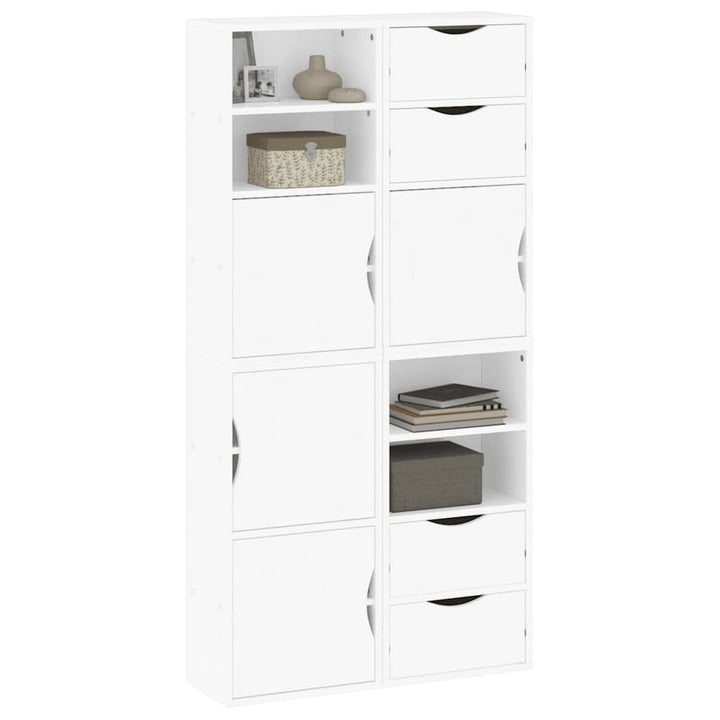 sidekabinetter 4 stk ODDA 40x24x79 cm massivt fyrretræ hvid