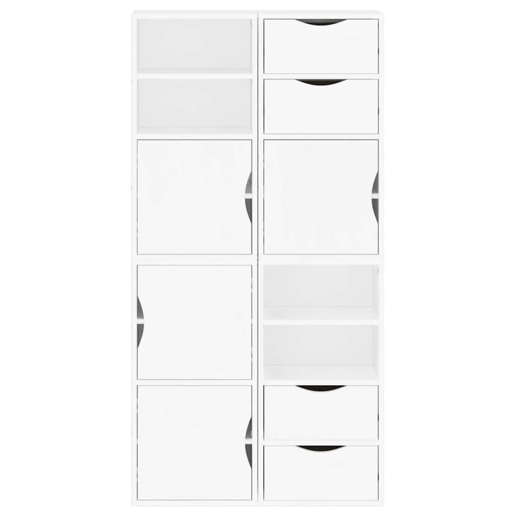 sidekabinetter 4 stk ODDA 40x24x79 cm massivt fyrretræ hvid