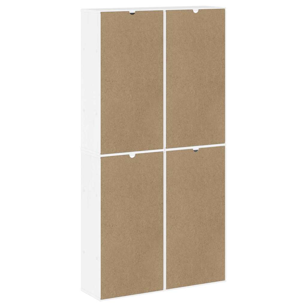 sidekabinetter 4 stk ODDA 40x24x79 cm massivt fyrretræ hvid