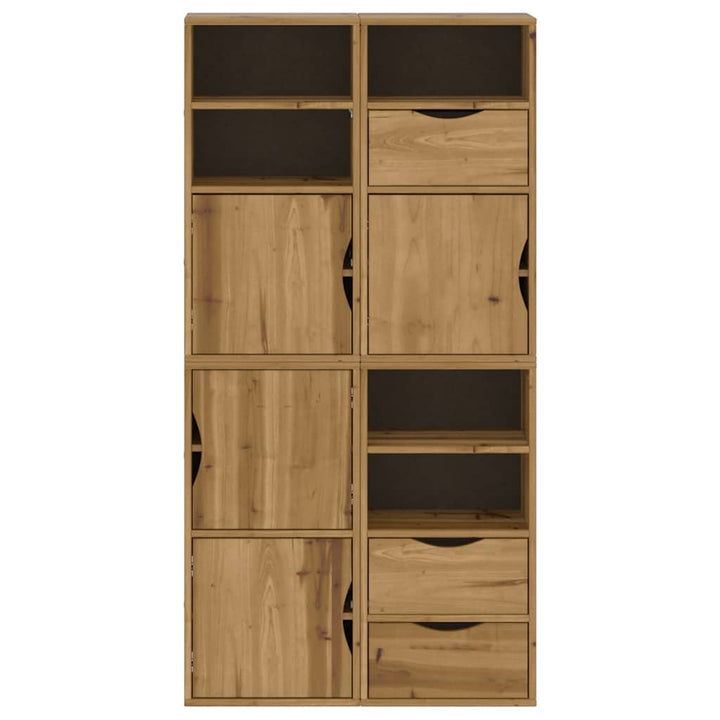sidekabinetter 4 stk ODDA 40x24x79 cm massivt fyrretræ