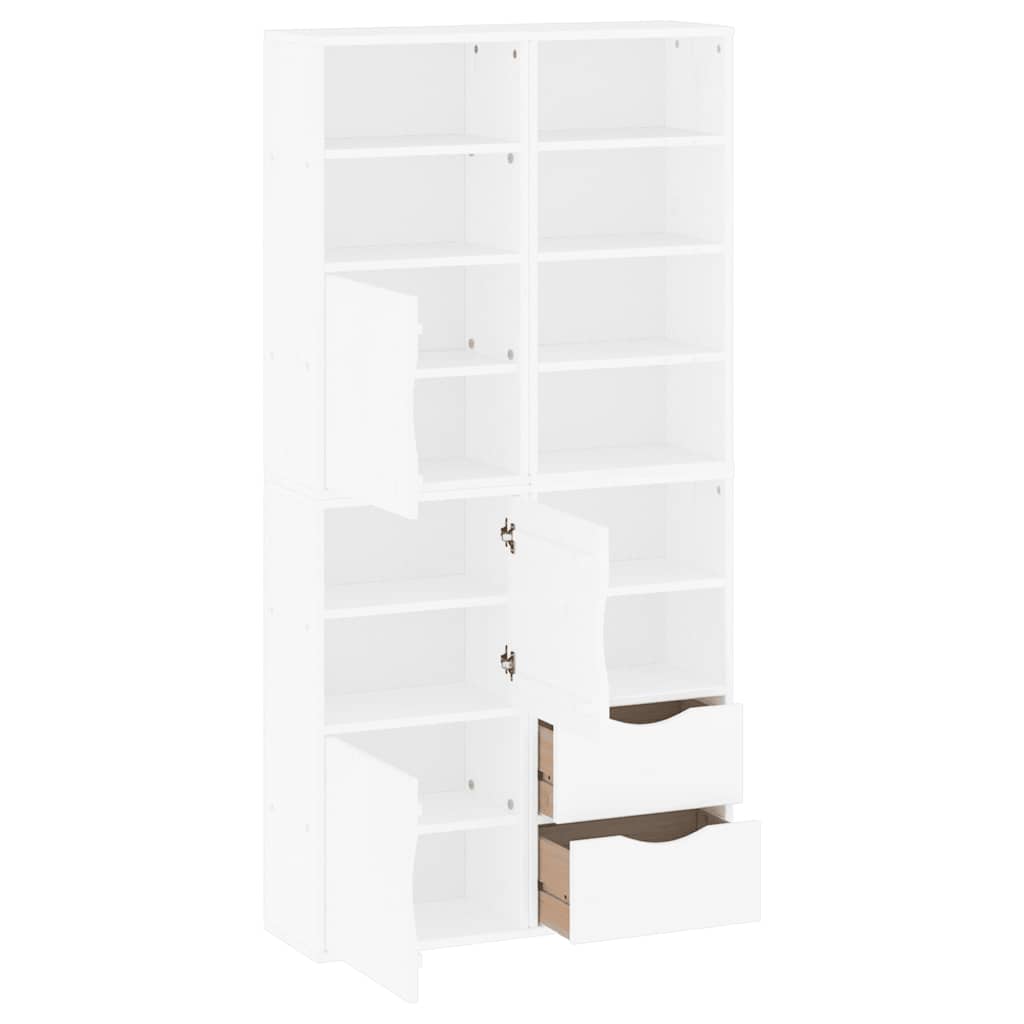sidekabinetter 4 stk ODDA 40x24x79 cm massivt fyrretræ hvid