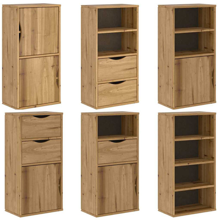 sidekabinetter 6 stk ODDA 40x24x79 cm massivt fyrretræ