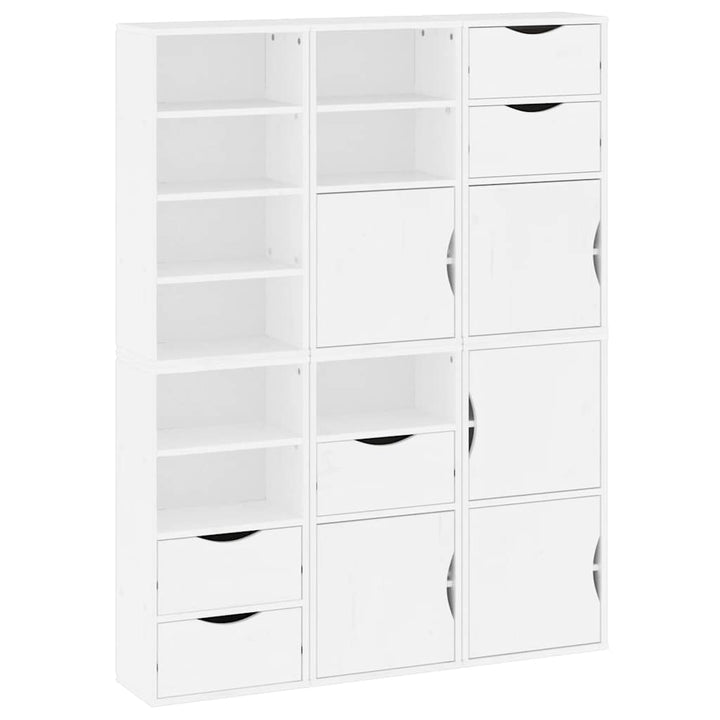 sidekabinetter 6 stk ODDA 40x24x79 cm massivt fyrretræ hvid