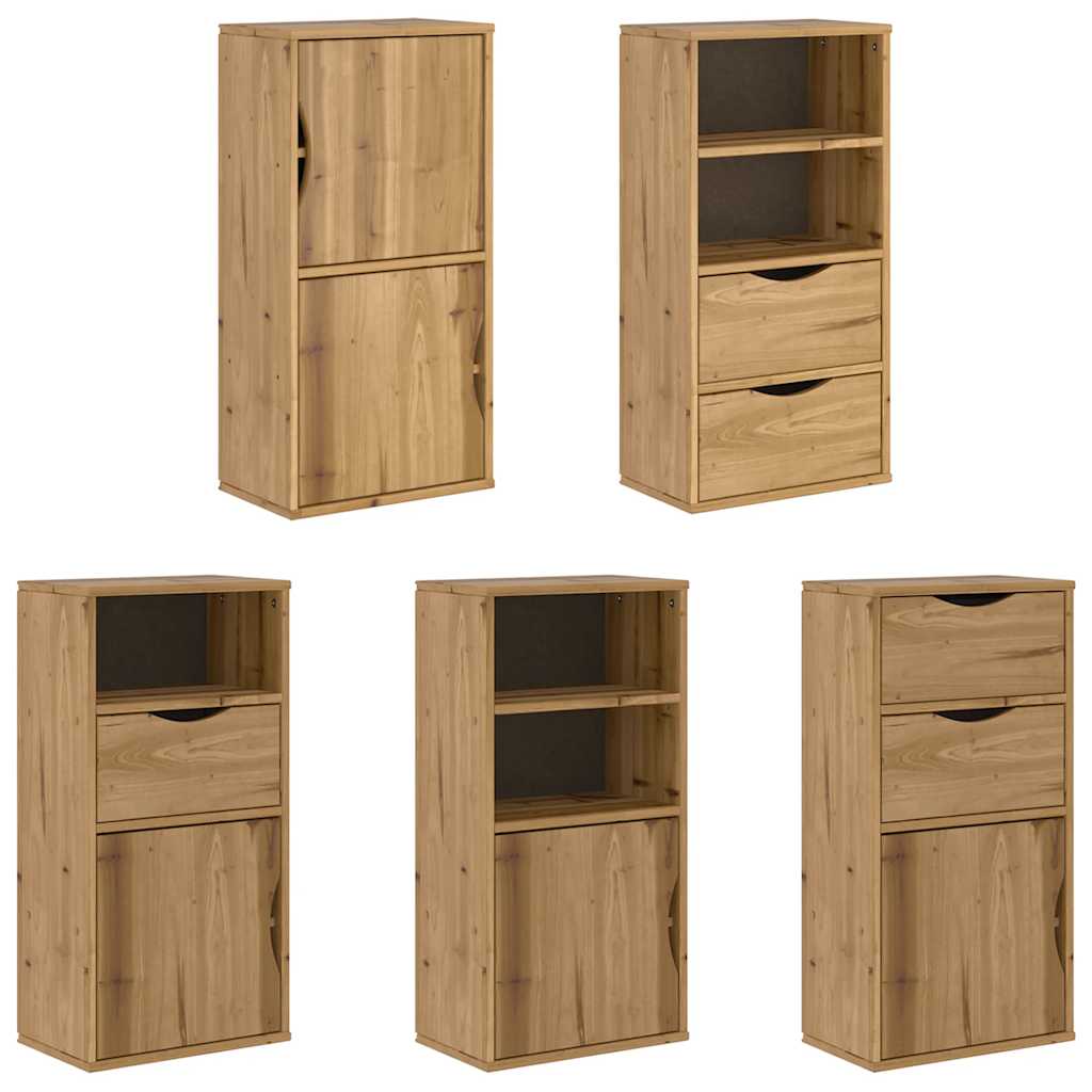sidekabinetter 5 stk ODDA 40x24x79 cm massivt fyrretræ