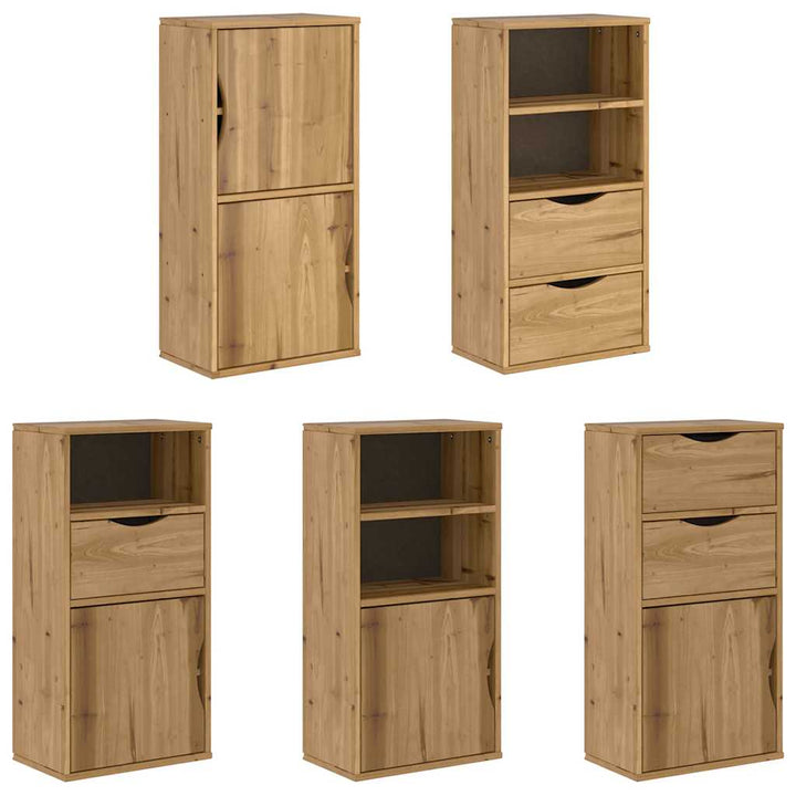 sidekabinetter 5 stk ODDA 40x24x79 cm massivt fyrretræ