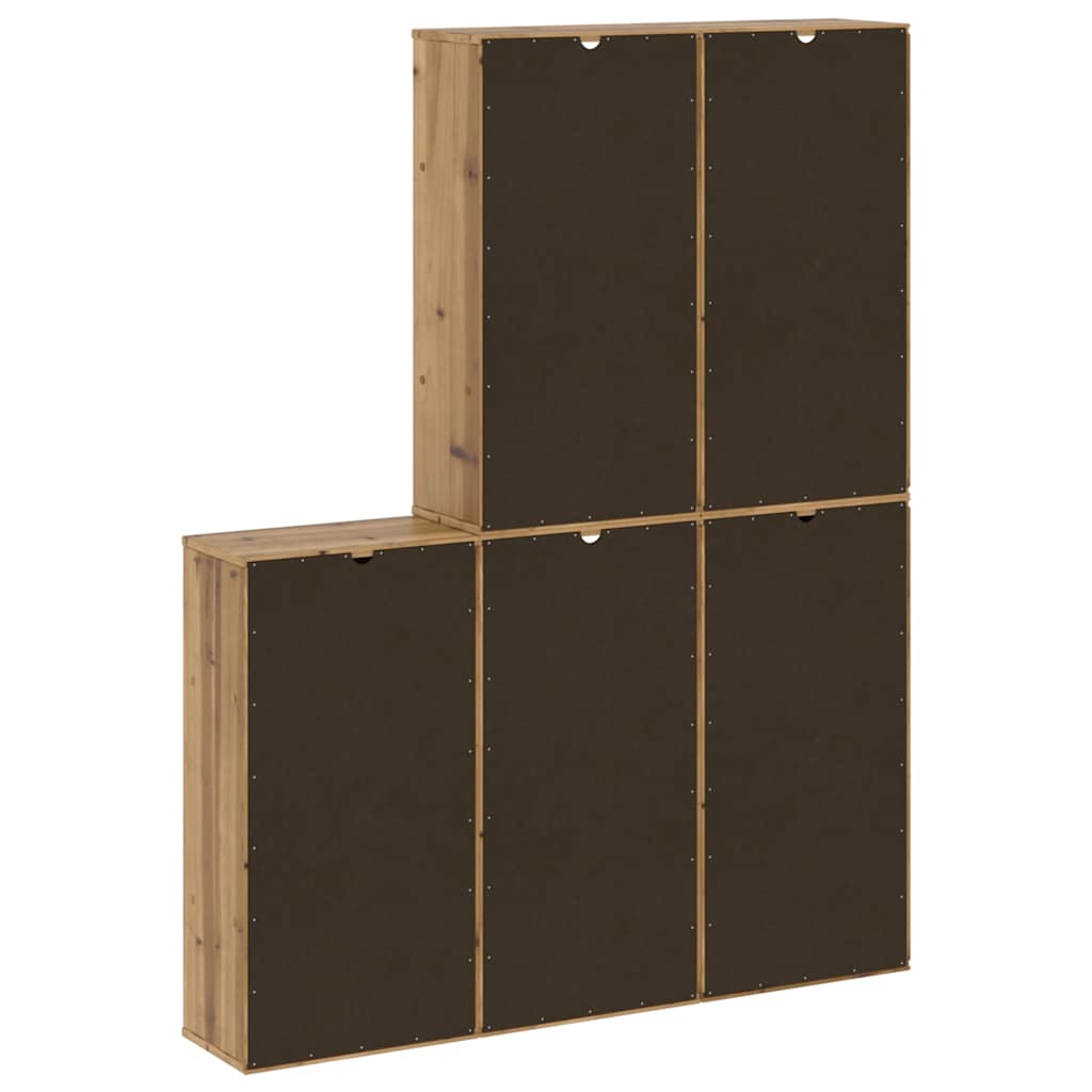 sidekabinetter 5 stk ODDA 40x24x79 cm massivt fyrretræ