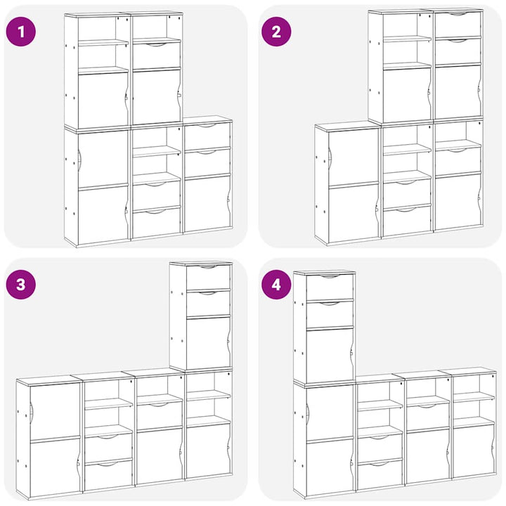 sidekabinetter 5 stk ODDA 40x24x79 cm massivt fyrretræ