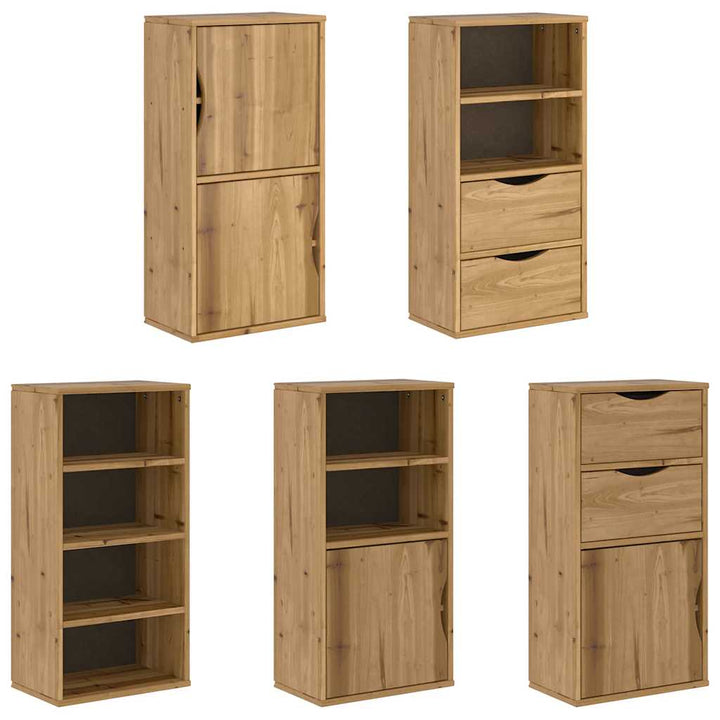 sidekabinetter 5 stk ODDA 40x24x79 cm massivt fyrretræ