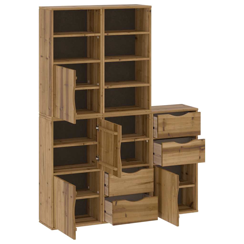 sidekabinetter 5 stk ODDA 40x24x79 cm massivt fyrretræ