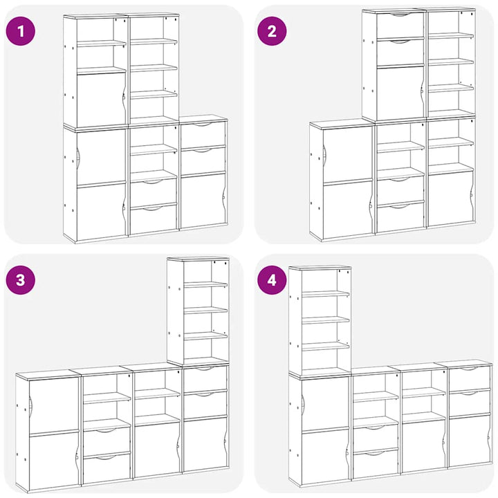 sidekabinetter 5 stk ODDA 40x24x79 cm massivt fyrretræ