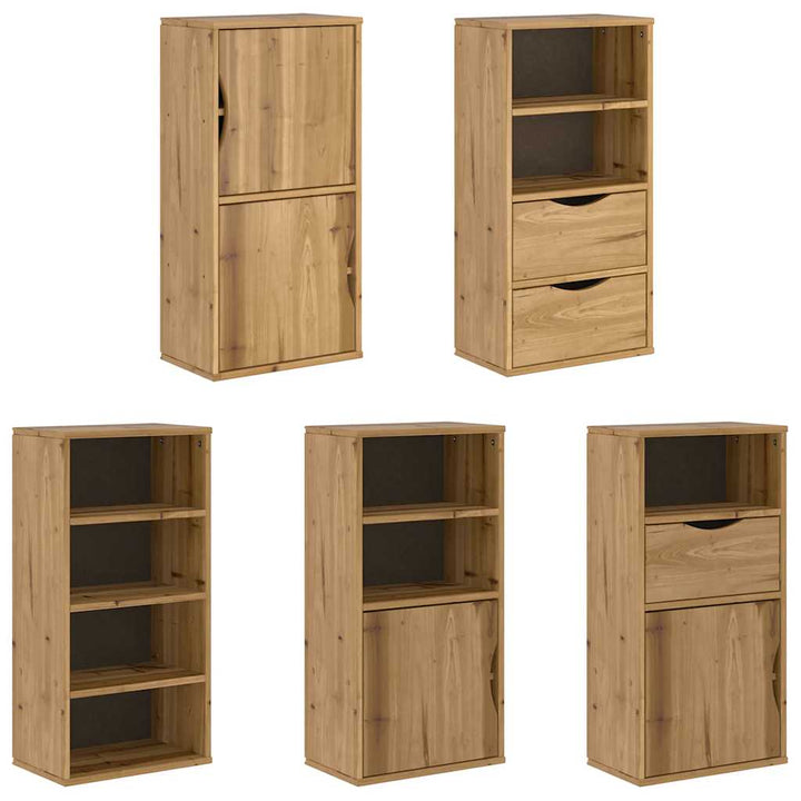 sidekabinetter 5 stk ODDA 40x24x79 cm massivt fyrretræ
