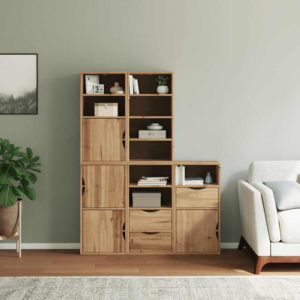 sidekabinetter 5 stk ODDA 40x24x79 cm massivt fyrretræ