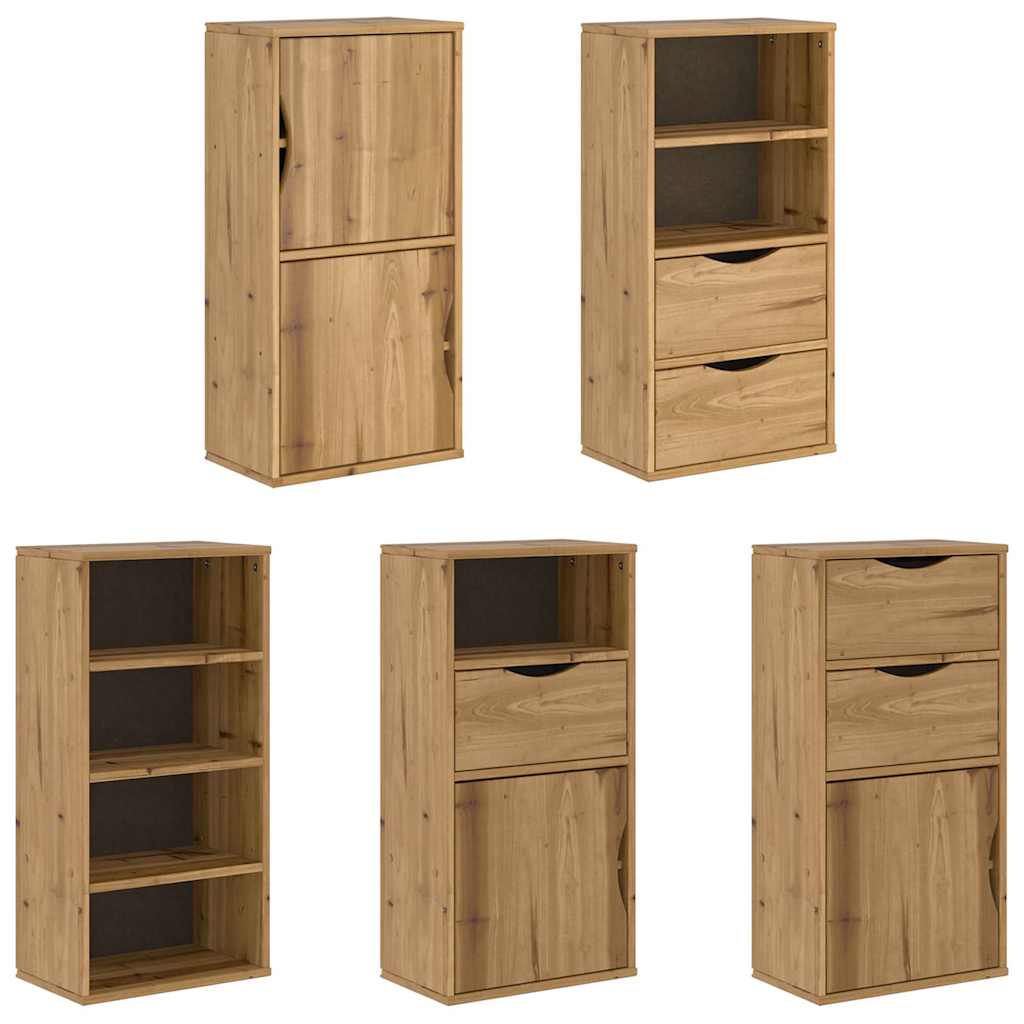 sidekabinetter 5 stk ODDA 40x24x79 cm massivt fyrretræ