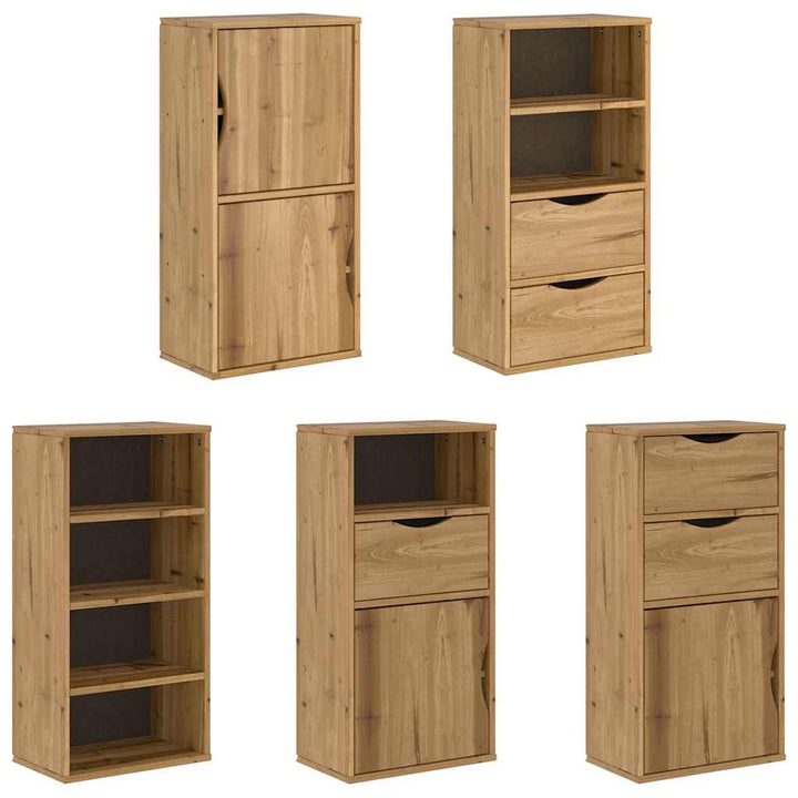 sidekabinetter 5 stk ODDA 40x24x79 cm massivt fyrretræ