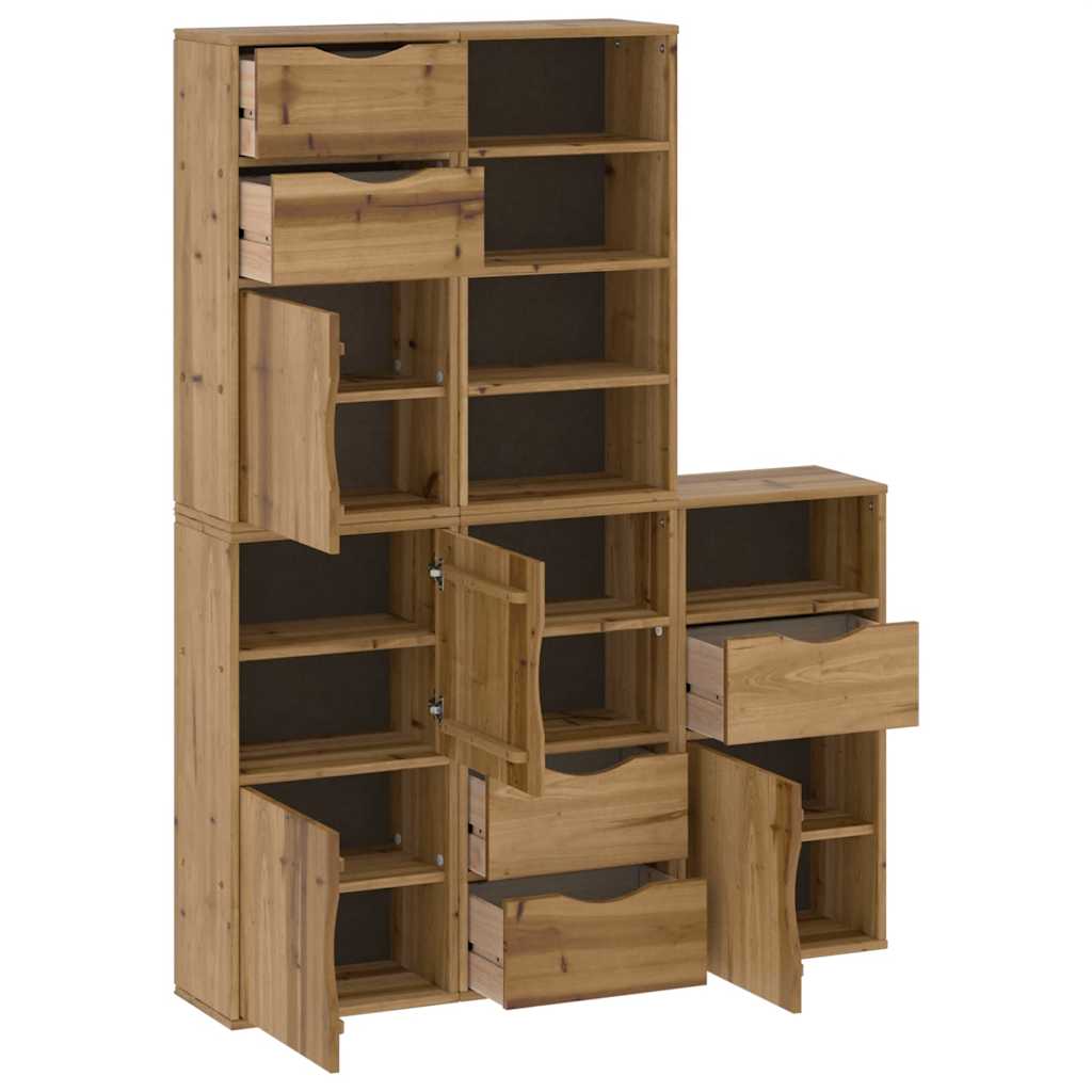 sidekabinetter 5 stk ODDA 40x24x79 cm massivt fyrretræ