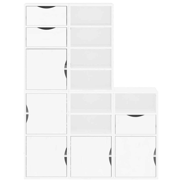sidekabinetter 5 stk ODDA 40x24x79 cm massivt fyrretræ hvid