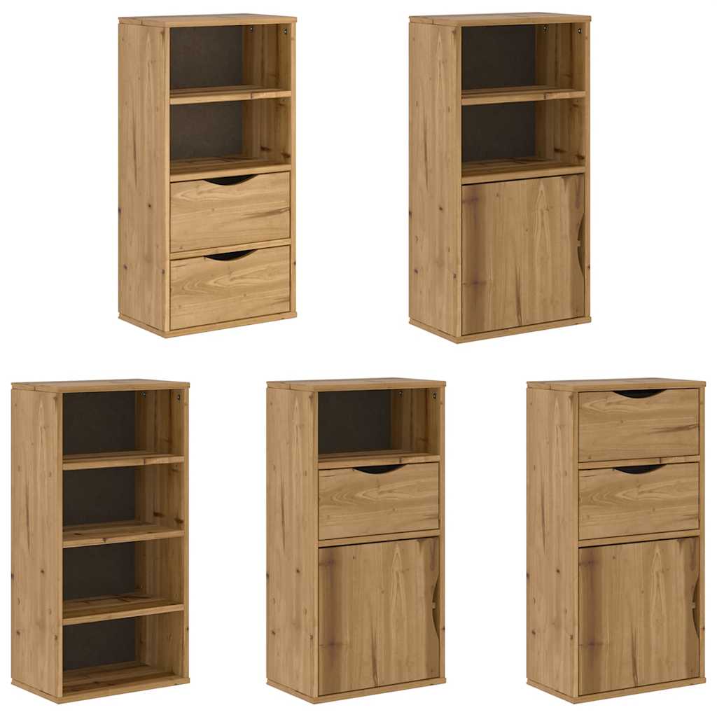 sidekabinetter 5 stk ODDA 40x24x79 cm massivt fyrretræ